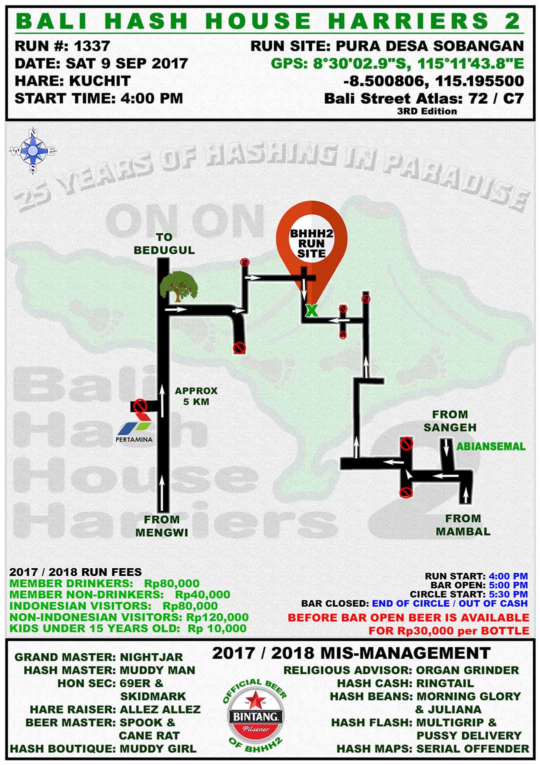 BHHH2 New Runsite Run 1337 Pura Desa Sobangan 9-Sep-17.j