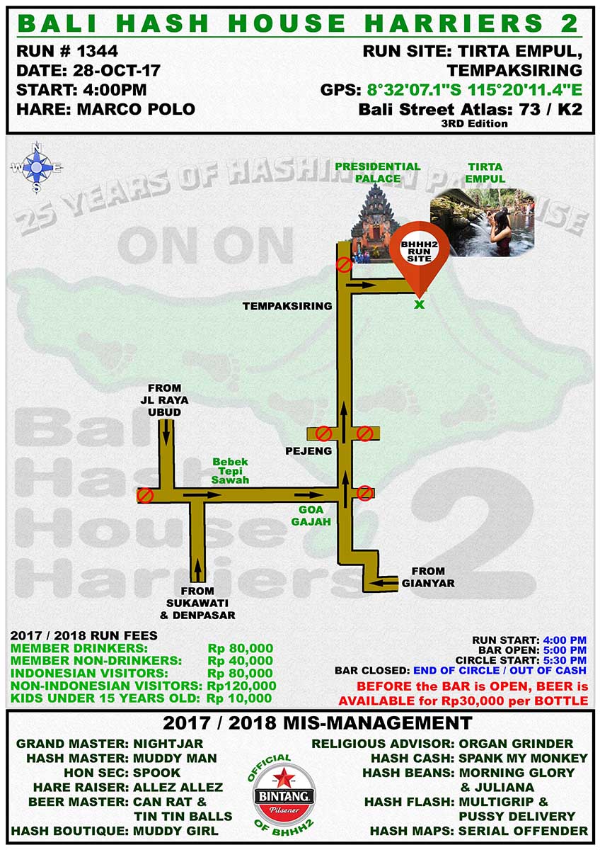 BHHH2 Run 1344 Tirta Empul Tempak Siring 28-Oct-17