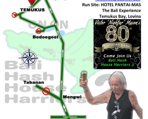 BHHH2 Next Run Map 1358 Hotel Pantai Mas, Temukus, Lovina 3-Feb-18