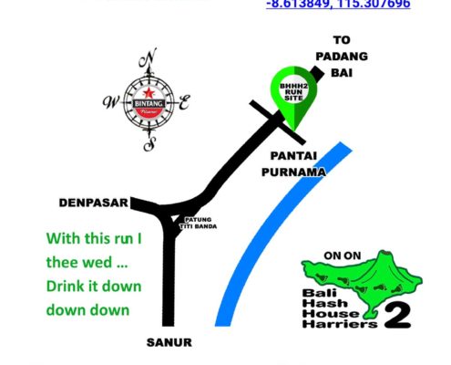 BHHH2 Next Run Map #1373 Pantai Purnama Bali hash 2