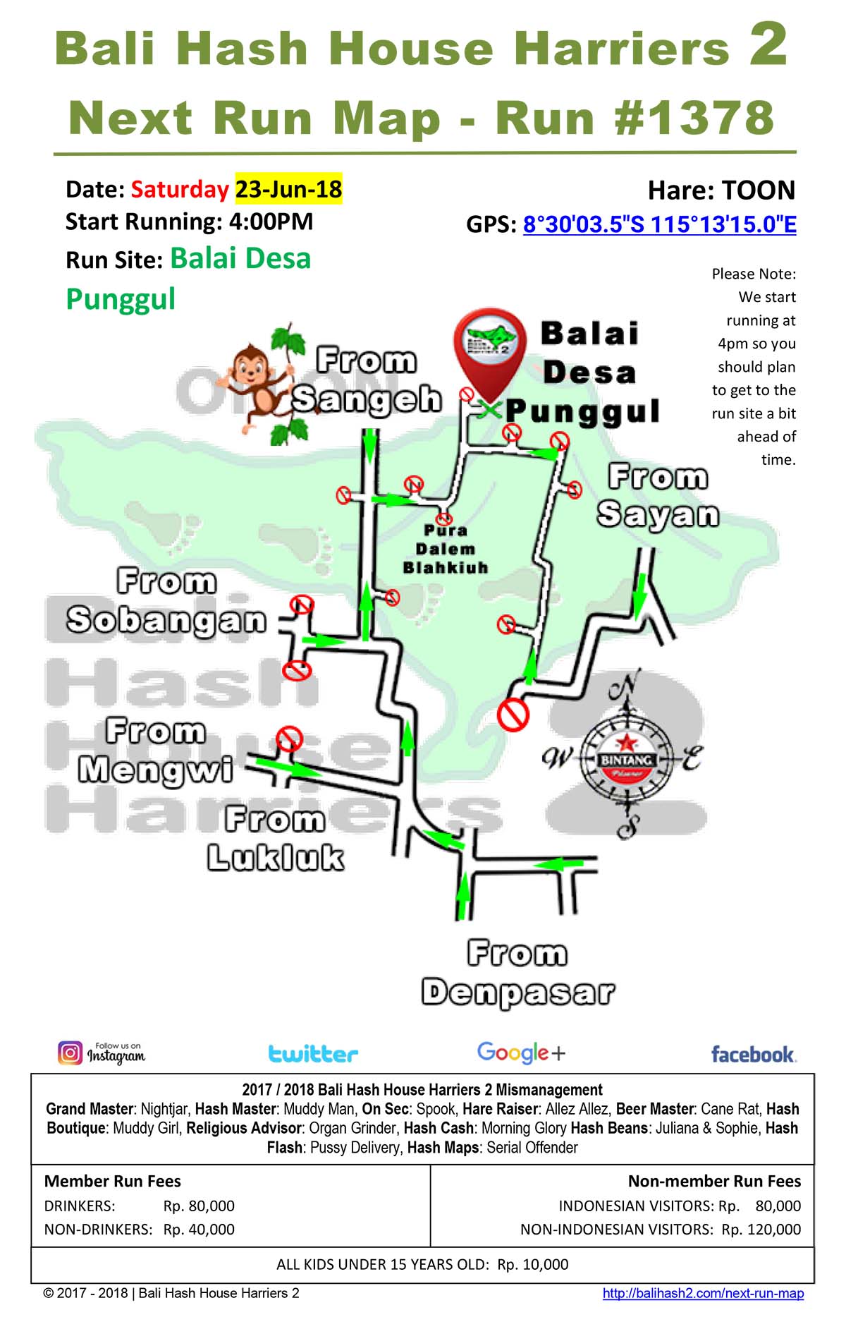 Bali Hash House Harriers 2 BHHH2 Next Run Map For The Best Hash Runs In Bali 