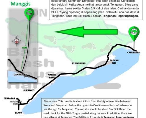 Bali Hash House Harriers 2 Next Run Map #1381 Tenganan Pegeringsingan 14-Jul-18