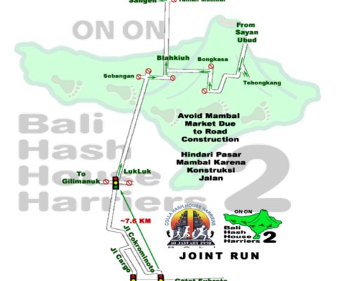 Bali Hash House Harriers BHHH2 Run Map Update Run #1383 Wantilan Sangeh 28-Jul-18