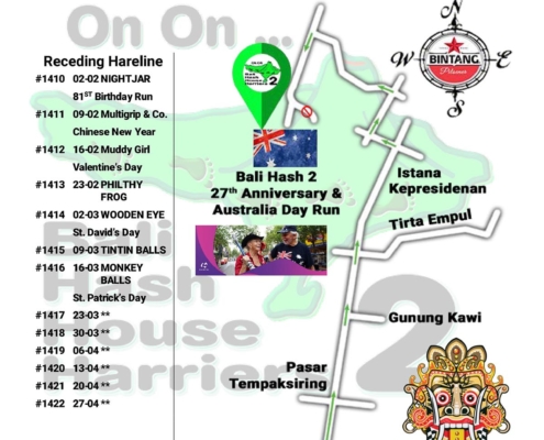 Bali Hash 2 Next Run Map #1409 Tempaksiring 26-Jan-19