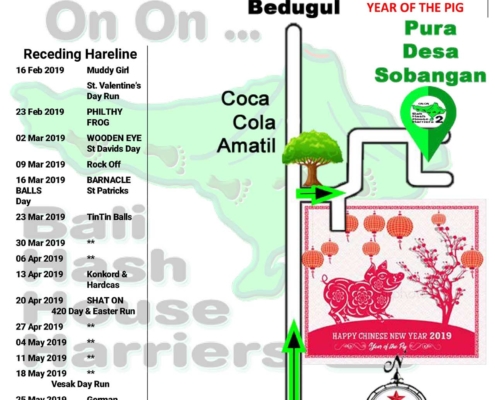 Bali Hash 2 Next Run Map #1411 Pure Desa Sobangan 9-Feb-19
