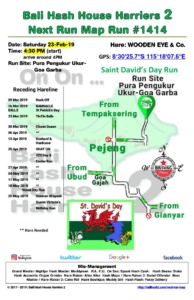 Bali Hash 2 Next Run Map #1414 Pura PengUkur Ukuran Goa Garba