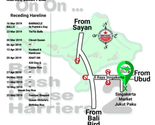 Bali Hash 2 Next Run Map #1415 Singakerta Market Jukut Paku
