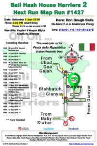 Bali Hash 2 Next Run Map #1427 Kapten I Wayan Dipta Stadium, Gianyar