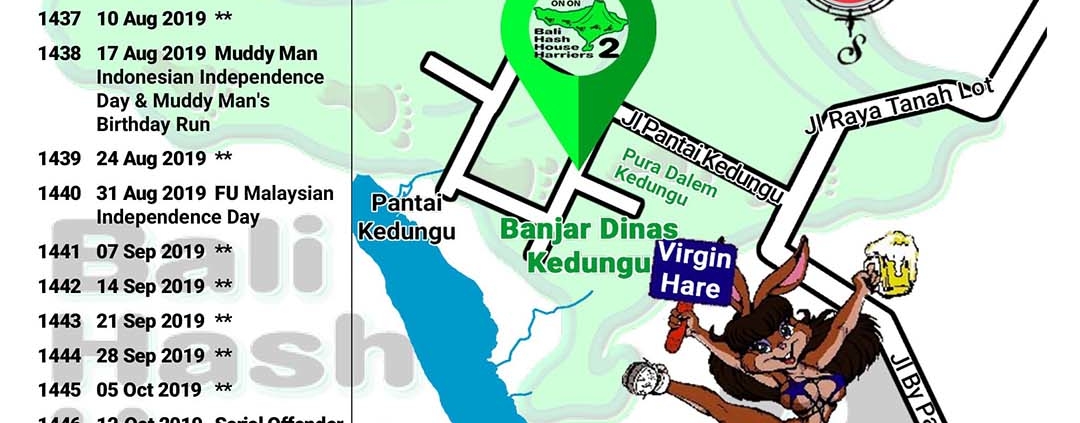 Bali Hash 2 Next Run Map #1434 Banjar Dinas Kedungu