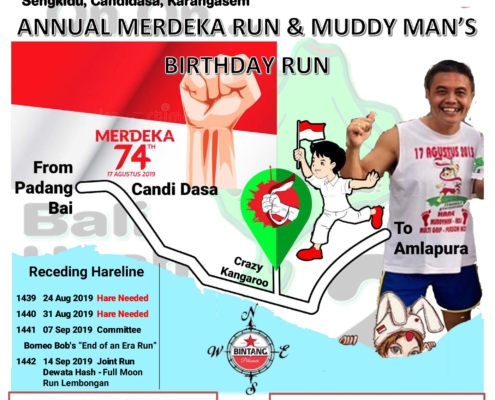 Bali Hash 2 Next Run Map #1438 Hari Merdeka Run Candi Dasa