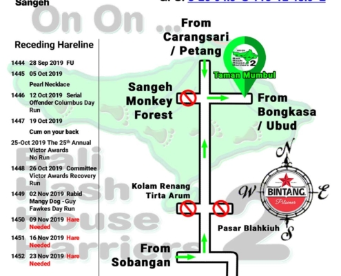 Bali Hash 2 Next Run Map #1443 Taman Mumbul Sangeh