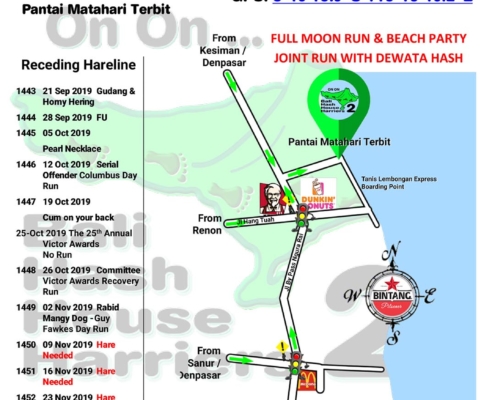 Bali Hash 2 UPDATE Next Run Map #1442 Tanis Lembongan