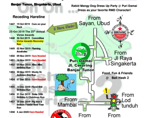Bali Hash 2 Next Run Map #1446 Puri Damai Br Demayu