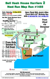 Bali Hash 2 Next Run Map #1455 Pantai Mertasari Sanur Denpasar