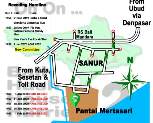 Bali Hash 2 Next Run Map #1455 Pantai Mertasari Sanur Denpasar