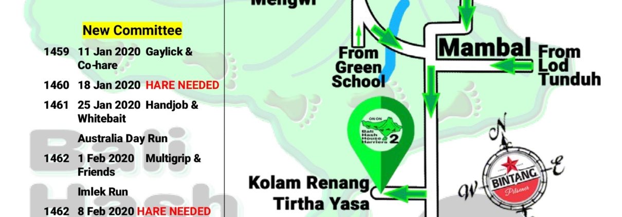 Bali Hash 2 Next Run Map #1457 Mambal Pool