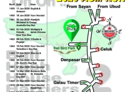Bali Hash 2 Next Run Map #1458 Bali Bird Park AGM Run