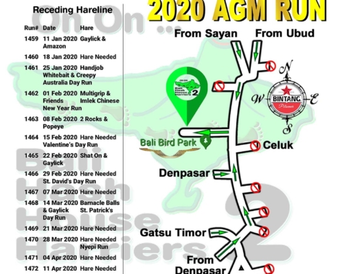 Bali Hash 2 Next Run Map #1458 Bali Bird Park AGM Run