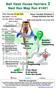 Bali Hash 2 Next Run Map #1461 Kedisan Tegallalang