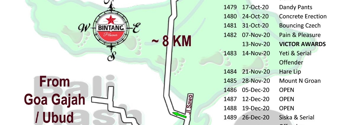 Bali Hash 2 Next Run Map #1474 Desa Sumita Gianyar