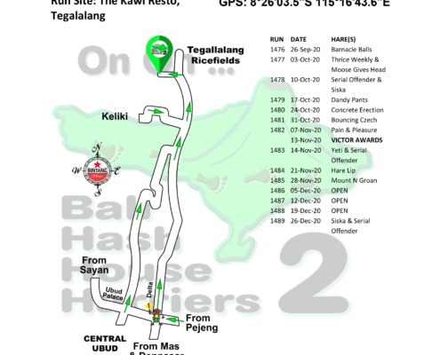 Bali Hash 2 Next Run Map #1475 The Kawi Resto