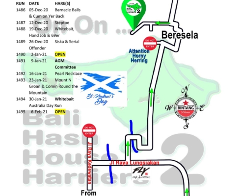 Bali Hash 2 Next Run Map #1485 Beresela Payangan
