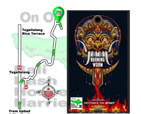Bali Hash 2 Next Run Map #1486 Kedisan Tegallalang Burning Worm