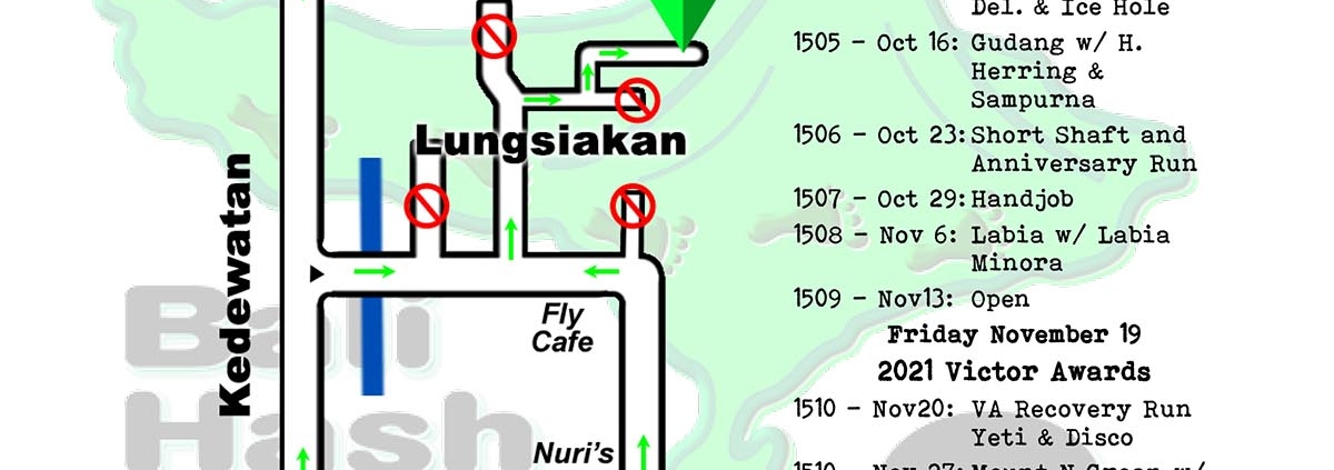 Bali Hash 2 Next Run Map #1503 Lungsiakan Ubud 2-Oct