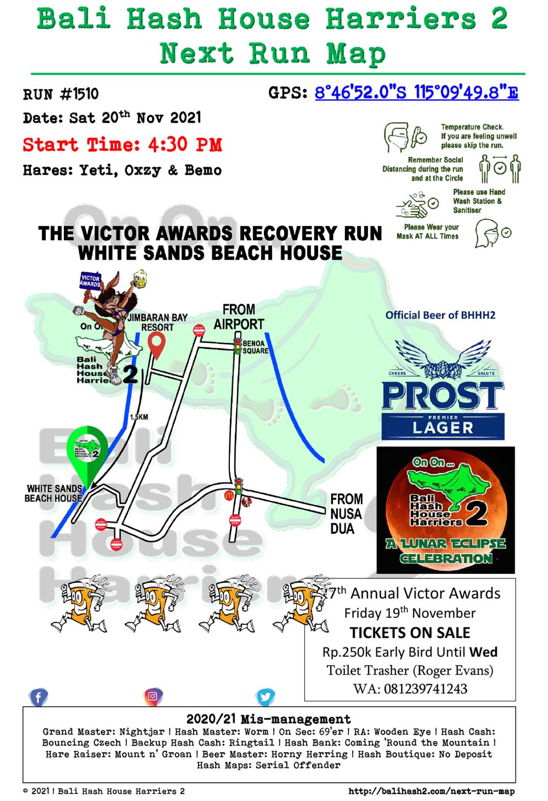Bali Hash 2 Next Run Map #1510 Victor Awards Recovery Run