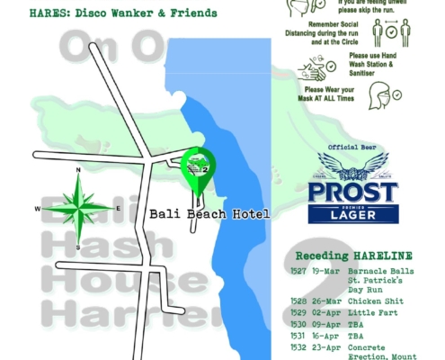 Bali Hash 2 Next Run Map #1526 Bali Beach Hotel