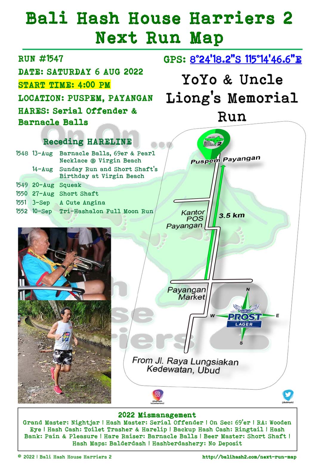 BHHH2 YoYo & Uncle Liong’s Memorial Run Sat 6-Aug PUSPEM, PAYANGAN