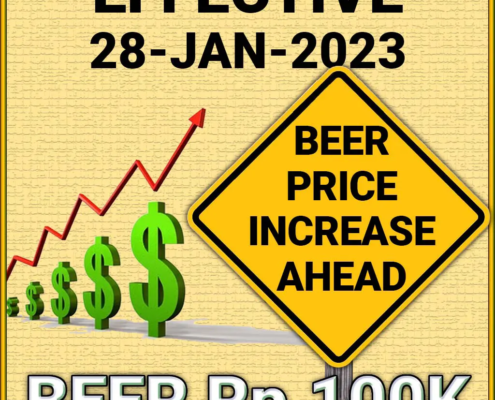 Bali Hash 2 Price Increase 100K for Beer Drinkers